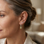 D'Joy - Natural Hebei Peridot Solitaire Lever Back Earring in Rhodium Overlay Sterling Silver 1.00 Ct._8557070_2