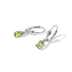 D'Joy - Natural Hebei Peridot Solitaire Lever Back Earring in Rhodium Overlay Sterling Silver 1.00 Ct._8557070_3