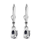Royal Bali Collection - D'Joy Masoala Sapphire Solitaire Lever Back Earring in Rhodium Overlay Sterling Silver 1.46 Ct._8557074_4