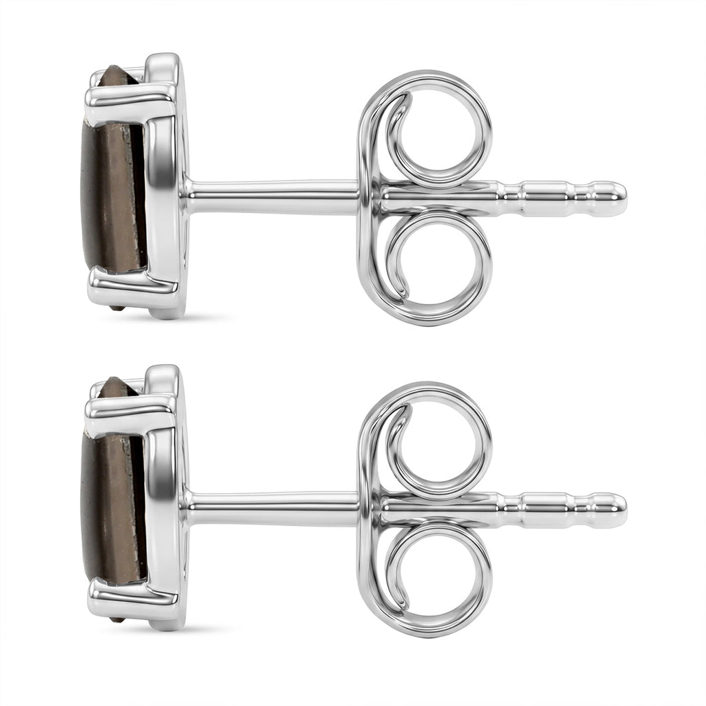 Ammolite Earring with Push Back in Platinum Overlay Sterling Silver 1.66 Ct.