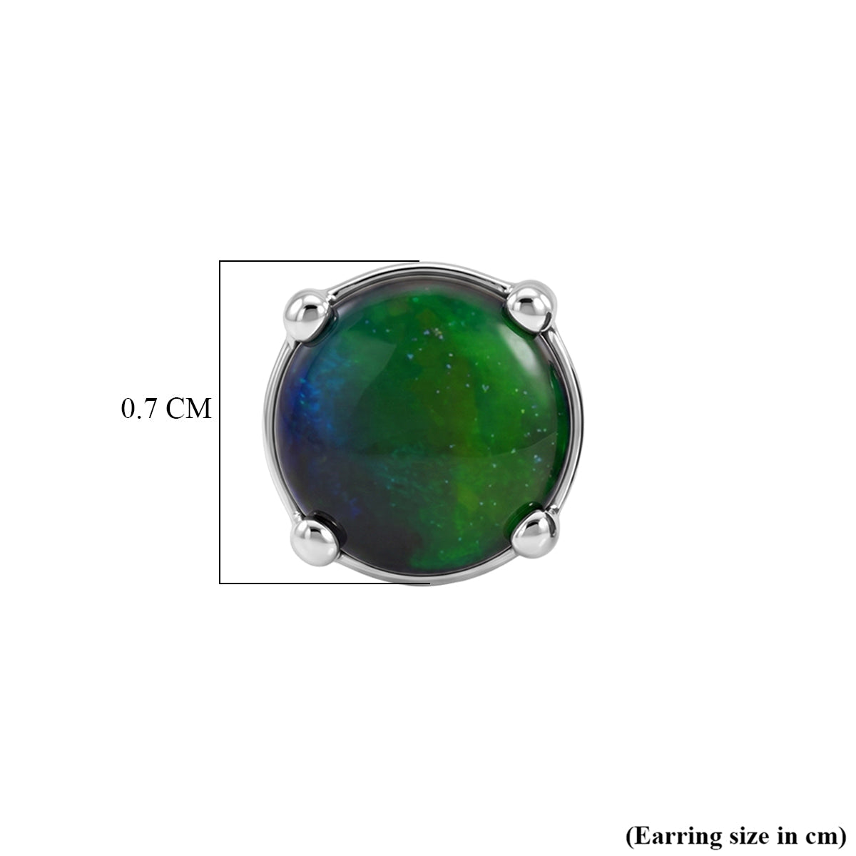 Ammolite Earring with Push Back in Platinum Overlay Sterling Silver 1.66 Ct. V32364634 5