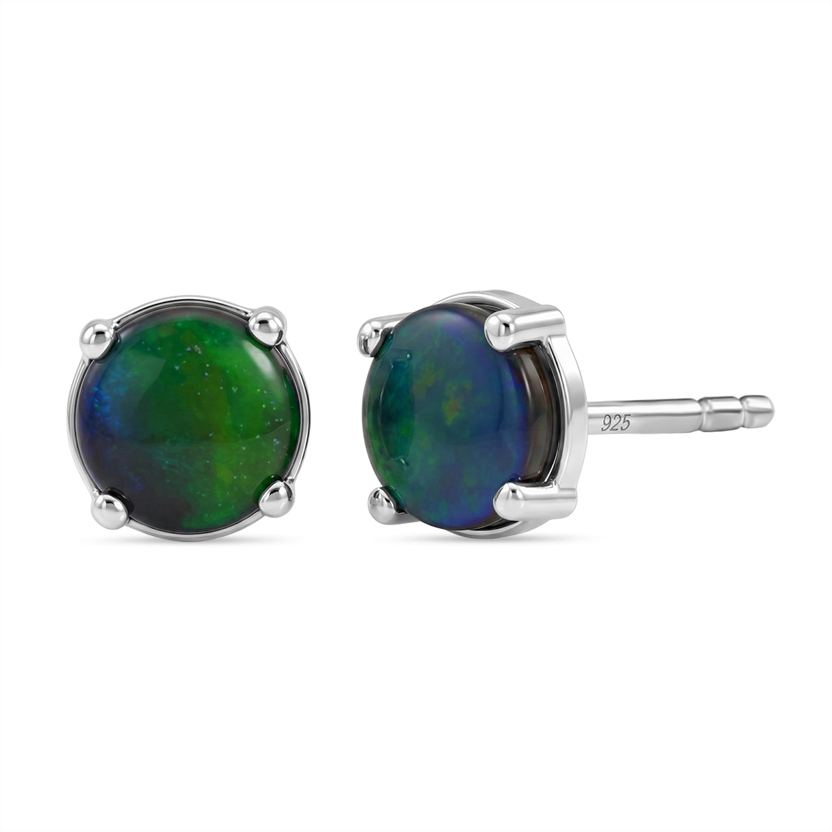 Ammolite Earring with Push Back in Platinum Overlay Sterling Silver 1.66 Ct. V32359307 0