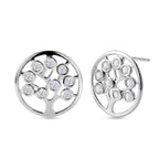 D'Joy - Moissanite Tree of Life Earring with Push Back in Platinum Overlay Sterling Silver_8557120