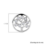 D'Joy - Moissanite Tree of Life Earring with Push Back in Platinum Overlay Sterling Silver_8557120_5