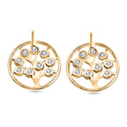 D'Joy - Moissanite Tree of Life Earring with Push Post in Yellow Gold Plated Sterling Silver_8557121_4