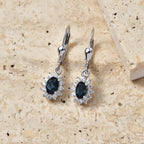 Royal Bali Collection - D'Joy London Blue Topaz & White Zircon Earring with Lever Back in Rhodium Overlay Sterling Silver 1.65 Ct._8557239_2