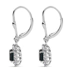 Royal Bali Collection - D'Joy London Blue Topaz & White Zircon Earring with Lever Back in Rhodium Overlay Sterling Silver 1.65 Ct._8557239_3