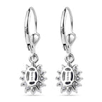 Royal Bali Collection - D'Joy London Blue Topaz & White Zircon Earring with Lever Back in Rhodium Overlay Sterling Silver 1.65 Ct._8557239_4