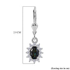 Royal Bali Collection - D'Joy London Blue Topaz & White Zircon Earring with Lever Back in Rhodium Overlay Sterling Silver 1.65 Ct._8557239_5