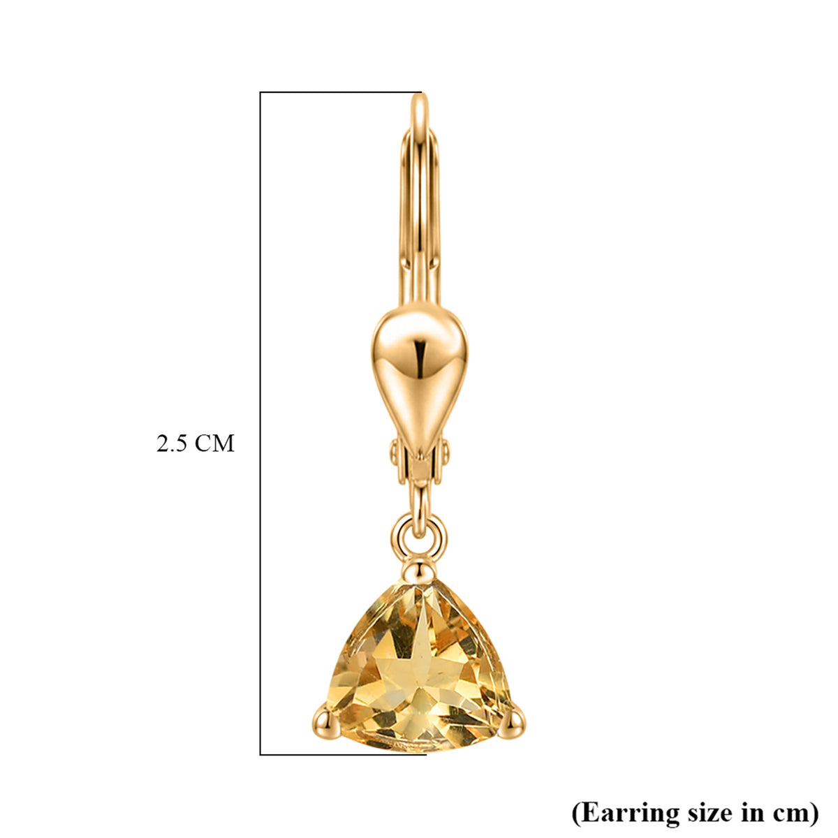 D'Joy Citrine Solitaire Earring with Lever Back in 18K Vermeil Yellow Gold Plated Sterling Silver 1.45 Ct. 8557316 7