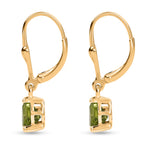 Royal Bali Collection - D'Joy Peridot Solitaire Earring with Lever Back in 18K Vermeil Yellow Gold Plated Sterling Silver 1.60 Ct._8557344_4