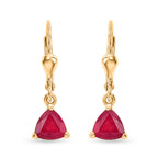 Royal Bali Collection - D'Joy African Ruby Drop Earring with Lever Back in 18K Vermeil Yellow Gold Plated Sterling Silver 2.32 Ct._8557346