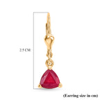 Royal Bali Collection - D'Joy African Ruby Drop Earring with Lever Back in 18K Vermeil Yellow Gold Plated Sterling Silver 2.32 Ct._8557346_4