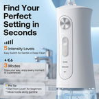 Bitvae C6 Water Flosser - White Cordless Portable Oral Irrigator - Premium 3 Modes 15 Intensity Levels Dental Flosser with 300ML Detachable Tank IPX7 Waterproof_8557788_2