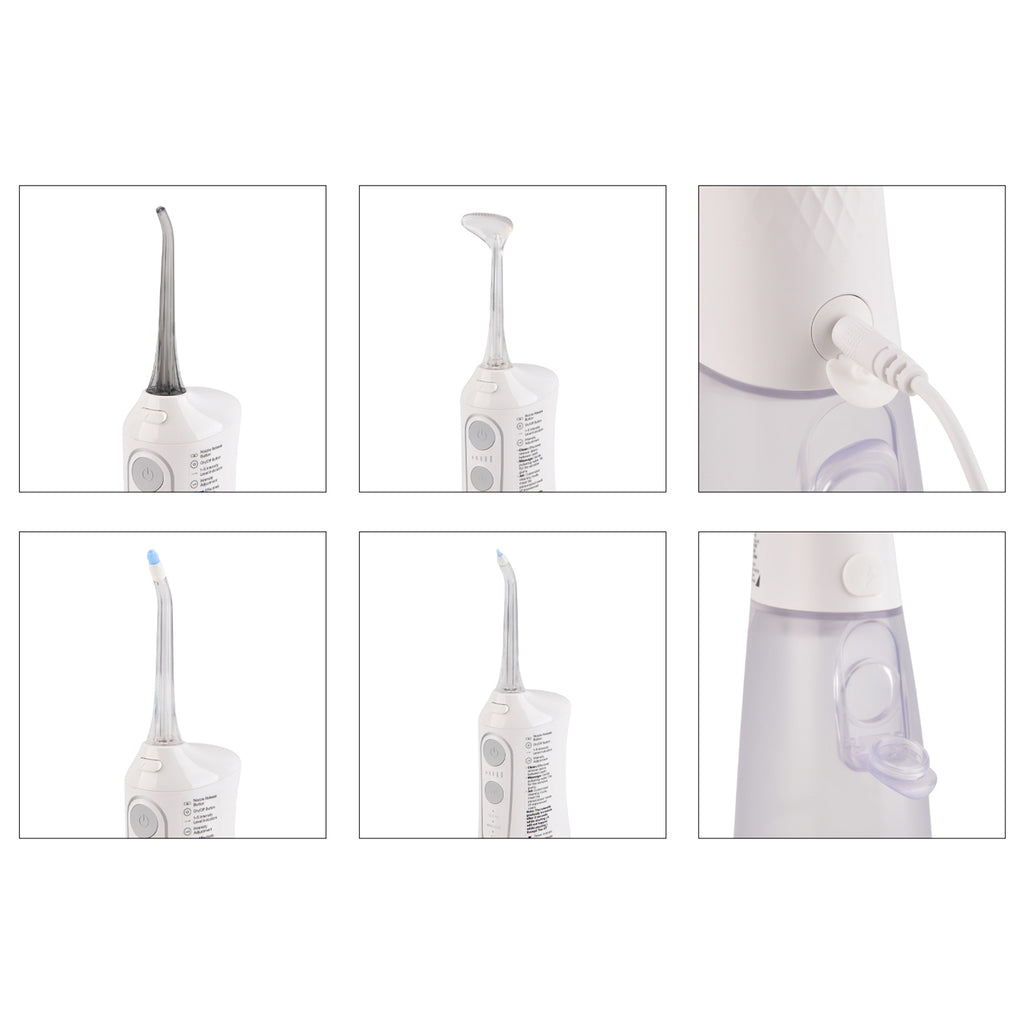 Bitvae C6 Water Flosser - White Cordless Portable Oral Irrigator - Premium 3 Modes 15 Intensity Levels Dental Flosser with 300ML Detachable Tank IPX7 Waterproof_8557788_7