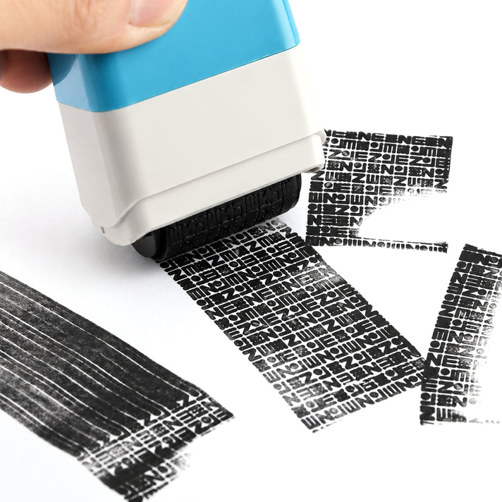 Livmore Set of 2 ID Secure Cover Roller Stamps with Ink - Blue 8559294 2