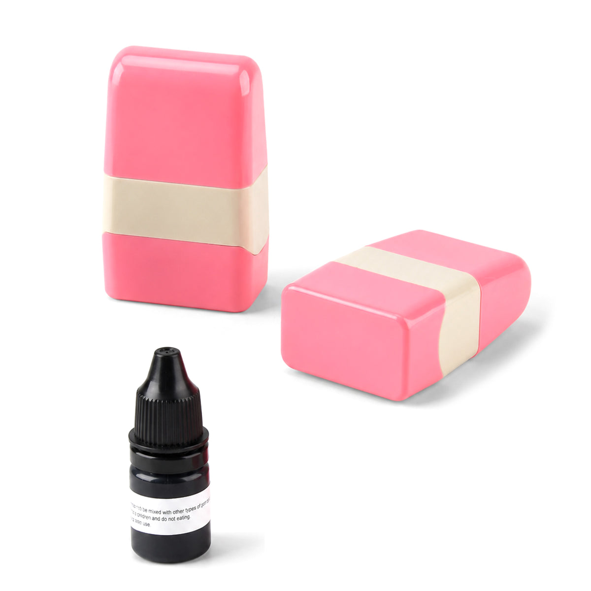 Livmore Set of 2 ID Secure Cover Roller Stamps with Ink - Pink V32592001 4