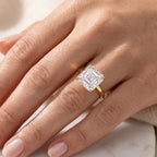 9K Yellow Gold GRA Certified VVS1/D Moissanite Asscher Cut Solitaire Ring 4.00 Ct._8559390_1