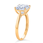 9K Yellow Gold GRA Certified VVS1/D Moissanite Asscher Cut Solitaire Ring 4.00 Ct._8559390_3