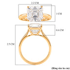9K Yellow Gold GRA Certified VVS1/D Moissanite Asscher Cut Solitaire Ring 4.00 Ct._8559394_5