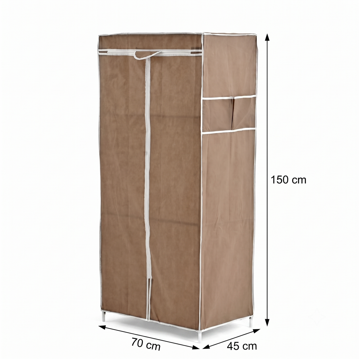 LIVMORE Portable Fabric Wardrobe Storage Organizer (70 x 45 x 150 cm) - Coffee 8559766 4