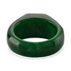 D'Joy - Moissanite & Green Jade Solitaire Band Ring in Rhodium Overlay Sterling Silver 28.76 Ct._8560298_4