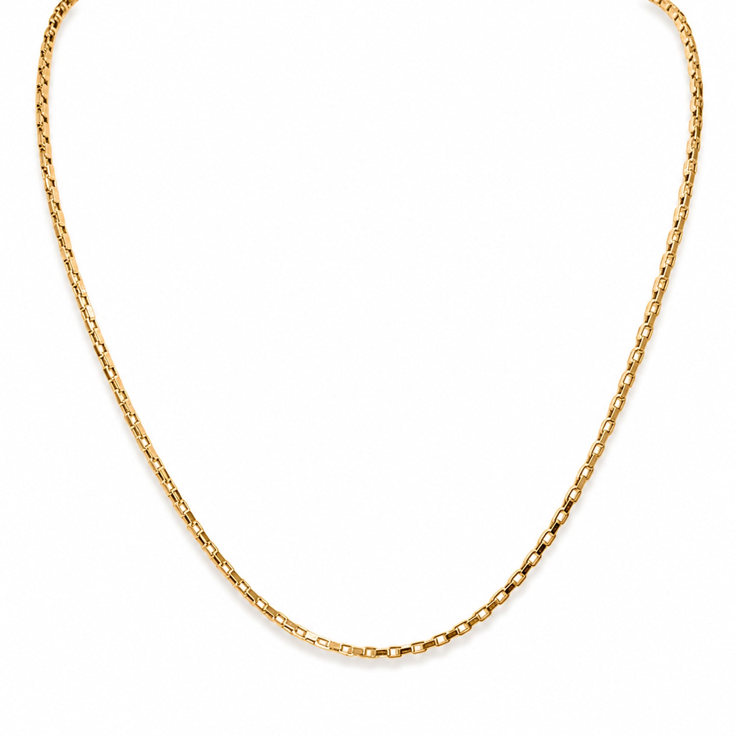 9K Yellow Gold Venziana Box Chain (Size - 18) with Lobster Clasp, Gold Wt. 3.00 Gms_8560384