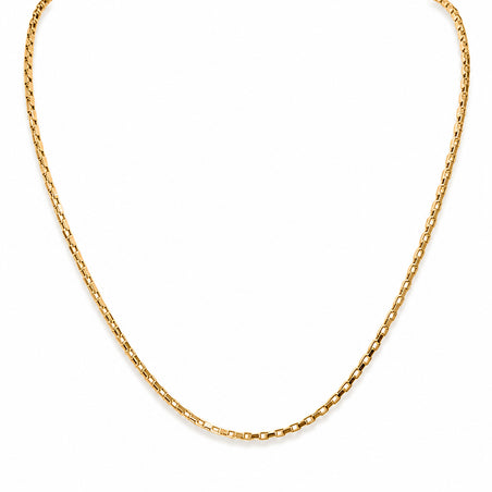 9K Yellow Gold Venziana Box Chain (Size - 18) with Lobster Clasp V32384285 1