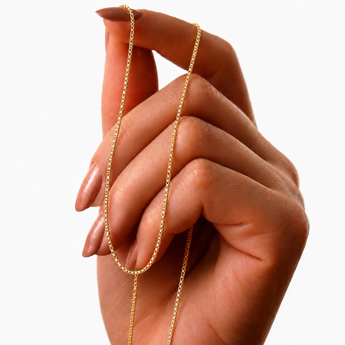 9K Yellow Gold Venziana Box Chain (Size - 18) with Lobster Clasp 8560384 3