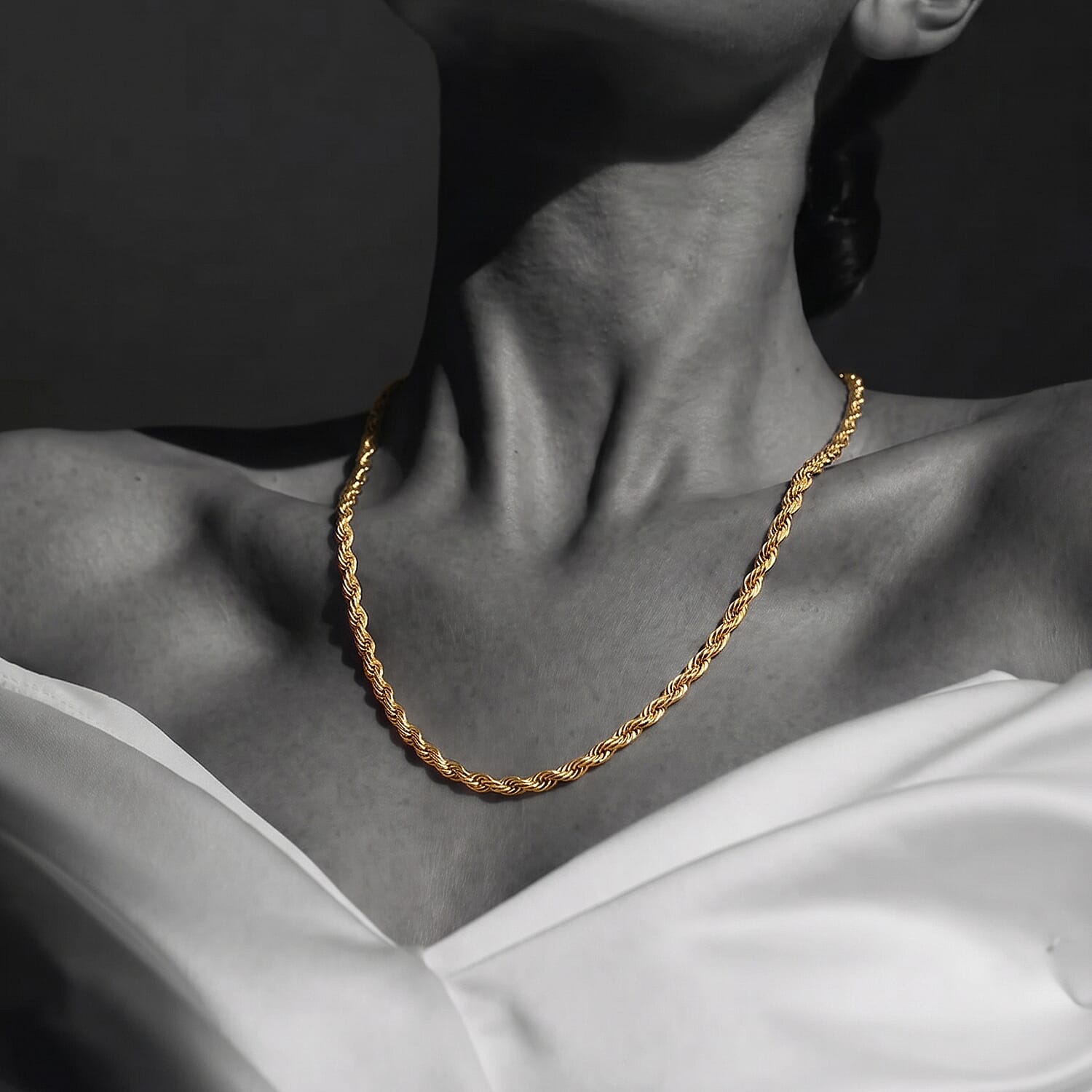 9K Yellow Gold Rope Chain (Size - 16) with Lobster Clasp, Gold Wt. 3.67 Gms 8560431 2