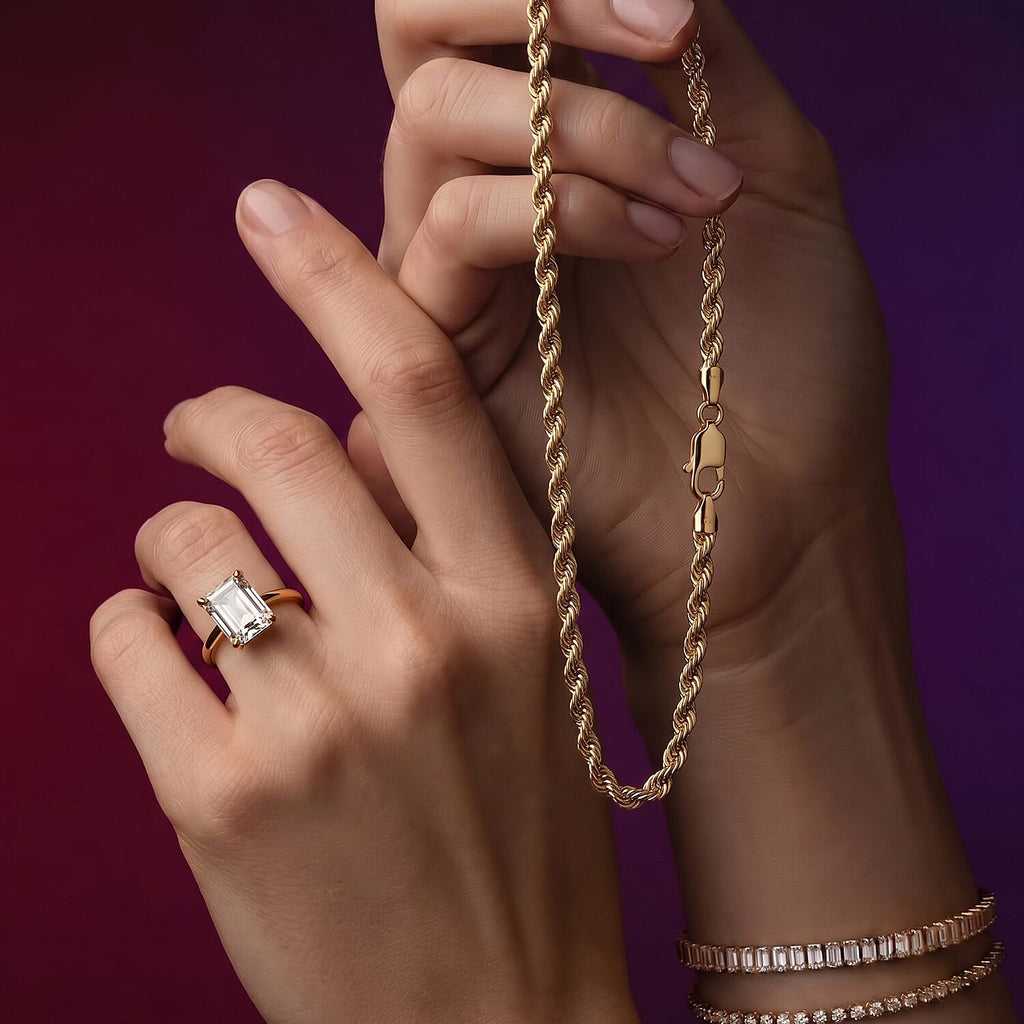 9K Yellow Gold Rope Chain (Size - 20) with Lobster Clasp, Gold Wt. 4.25 Gms
