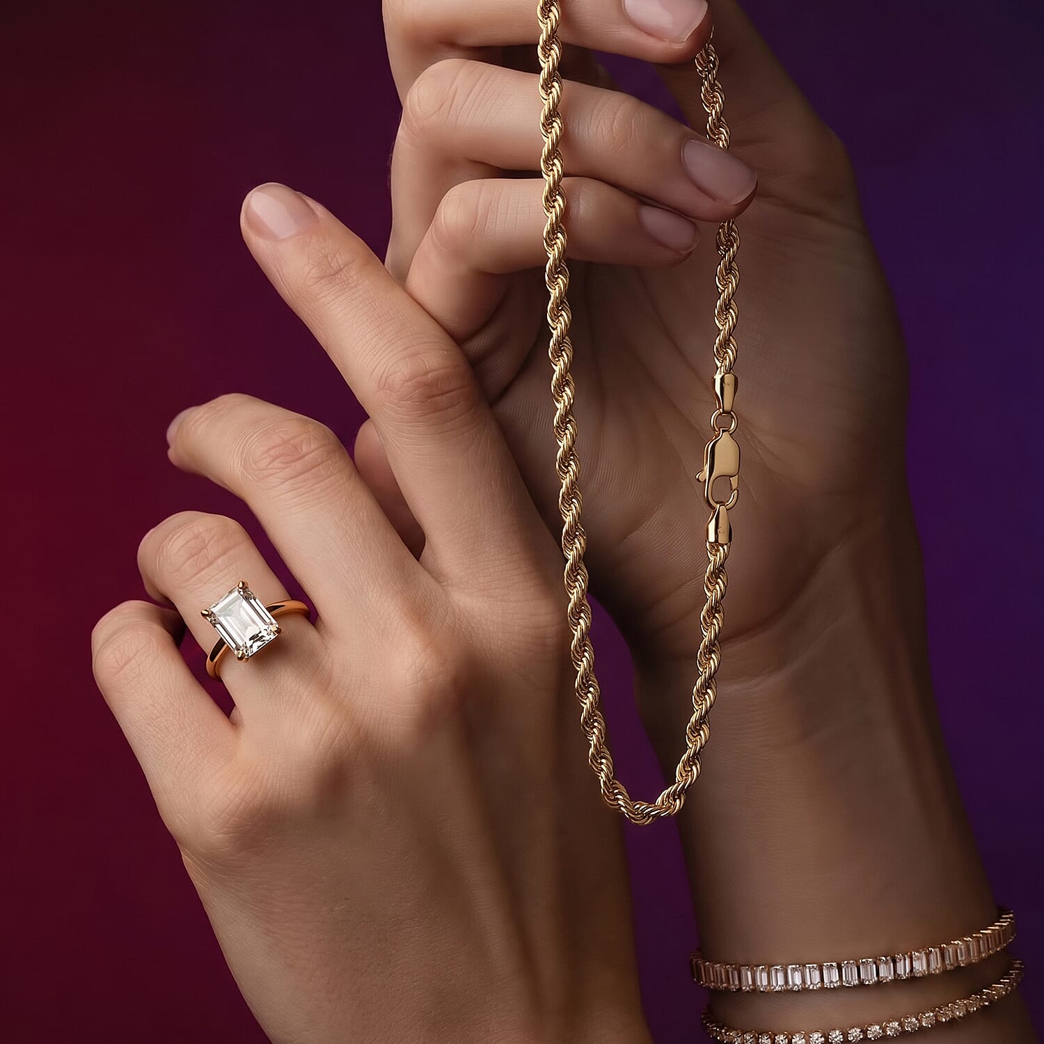 9K Yellow Gold Rope Chain (Size - 16) with Lobster Clasp, Gold Wt. 3.67 Gms 8560431 5