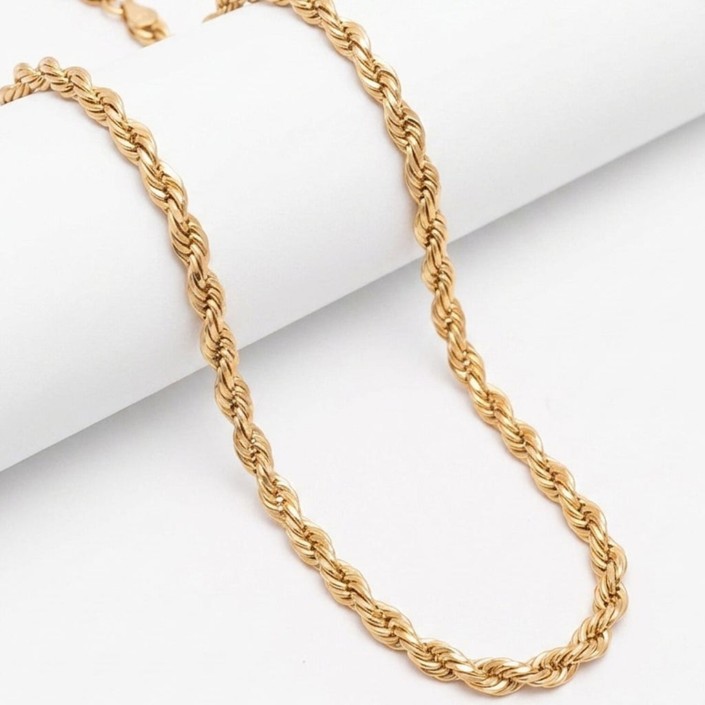 9K Yellow Gold Rope Chain (Size - 20) with Lobster Clasp, Gold Wt. 4.25 Gms