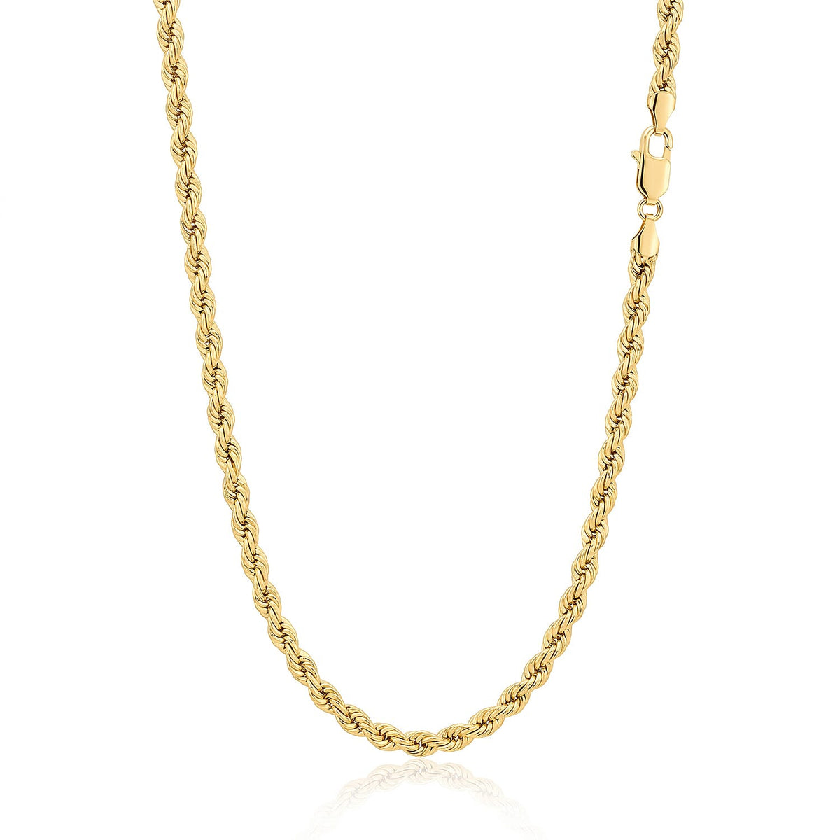 9K Yellow Gold Rope Chain (Size - 16) with Lobster Clasp, Gold Wt.7.10 Gms