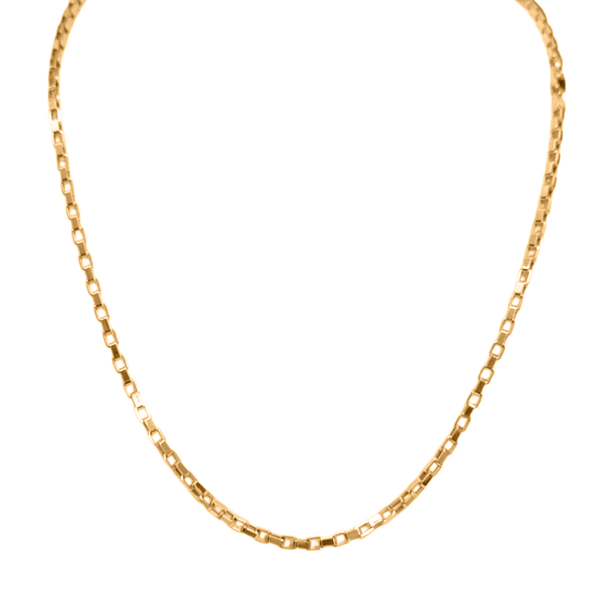 9K Yellow Gold Venziana Box Chain (Size - 20) with Lobster Clasp_8560446