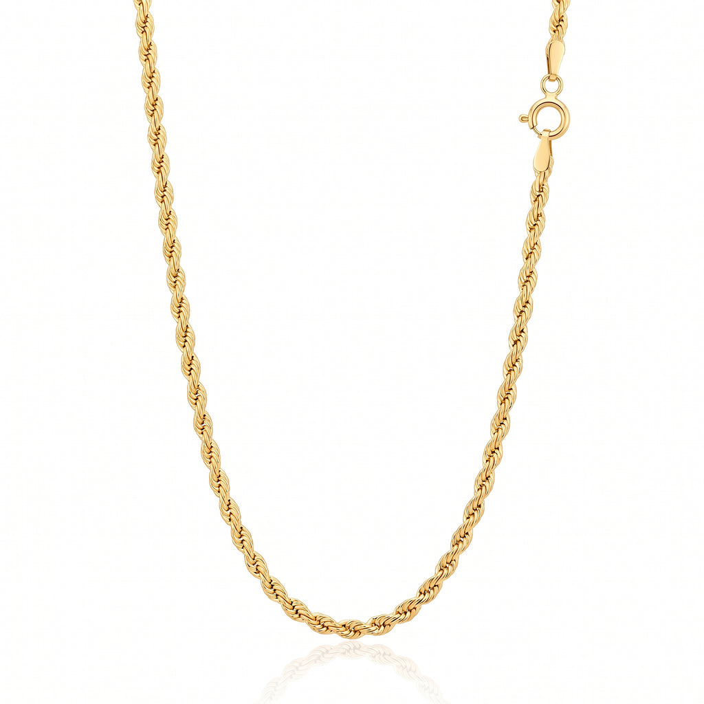 One Time Deal- 9K Yellow Gold Rope Chain (Size - 22) with Lobster Clasp_8560655