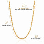 One Time Deal- 9K Yellow Gold Rope Chain (Size - 22) with Lobster Clasp_8560655_4