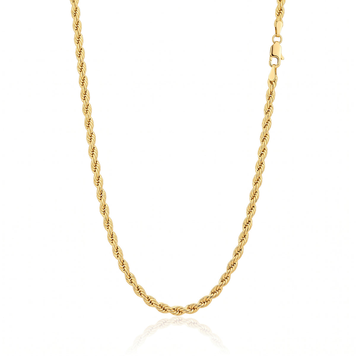 9K Yellow Gold 3.2MM Rope Chain with Lobster Clasp, 4.80 Gms 24 Inch V32562185 0