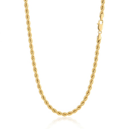 9K Yellow Gold 4.2MM Rope Chain with Lobster Clasp, 8.85 Gms 24 Inch V32466647 1