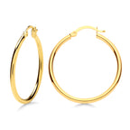9K Yellow Gold Hoop Earring with Clasp_8560714
