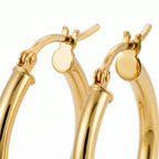 9K Yellow Gold Hoop Earring with Clasp_8560714_3