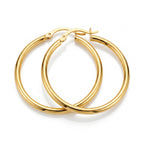 9K Yellow Gold Hoop Earring with Clasp_8560714_4