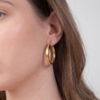 9K Yellow Gold Hoop Earring with Clasp_8560727_2