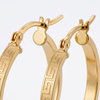 9K Yellow Gold Hoop Earring with Clasp_8560727_4
