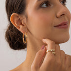 9K Yellow Gold Hoop Earring with Clasp_8560727_5