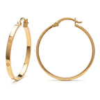 9K Yellow Gold Hoop Earring with Clasp_8560730