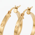 9K Yellow Gold Hoop Earring with Clasp_8560730_3