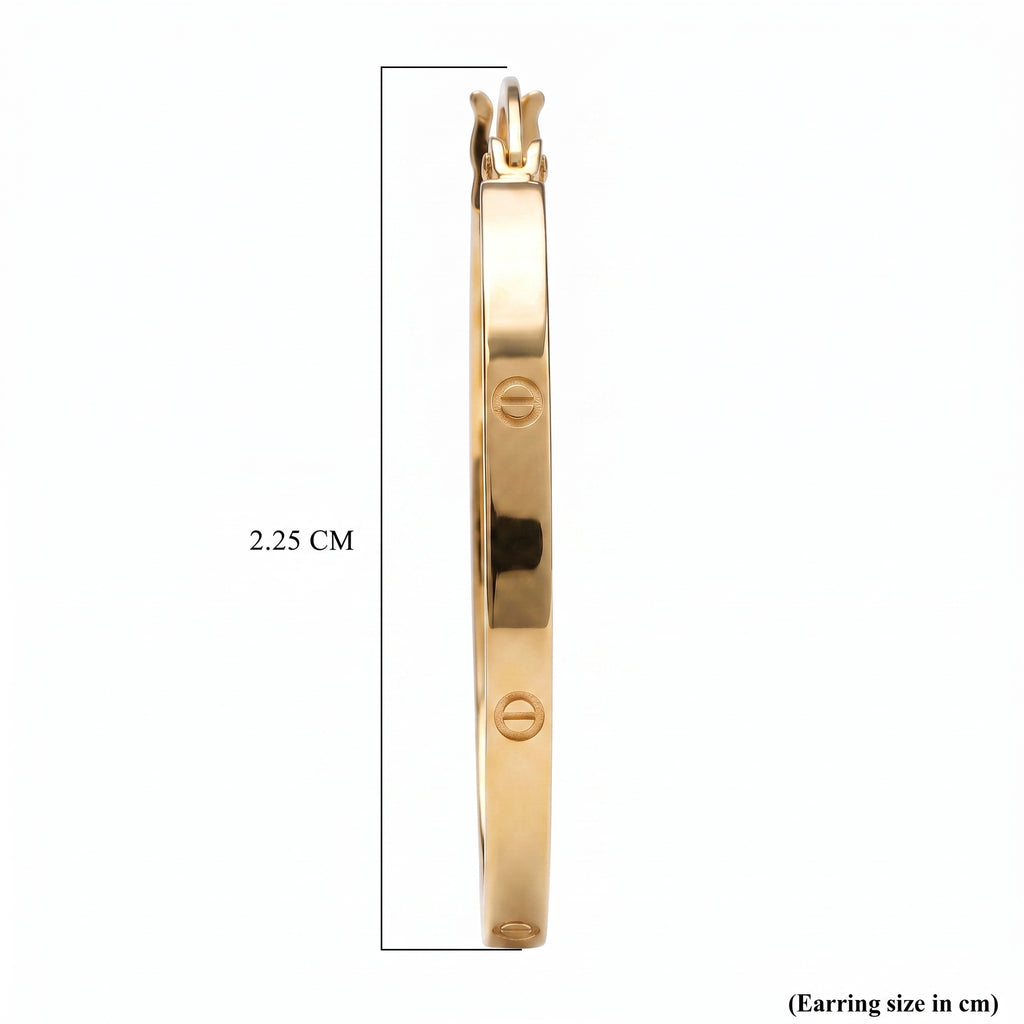 9K Yellow Gold Hoop Earring with Clasp_8560730_6