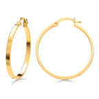 9K Yellow Gold Hoop Earring with Clasp_8560731