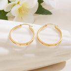 9K Yellow Gold Hoop Earring with Clasp_8560731_2